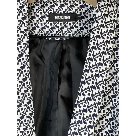 Missguided Taylor Swift Blazer Retro Printer Geometric Jacket Size 4 Small - Picture 5 of 14